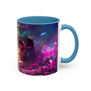 Accent Color Coffee Mug (11, 15oz) - Midnight Kiss in Tropical Garden