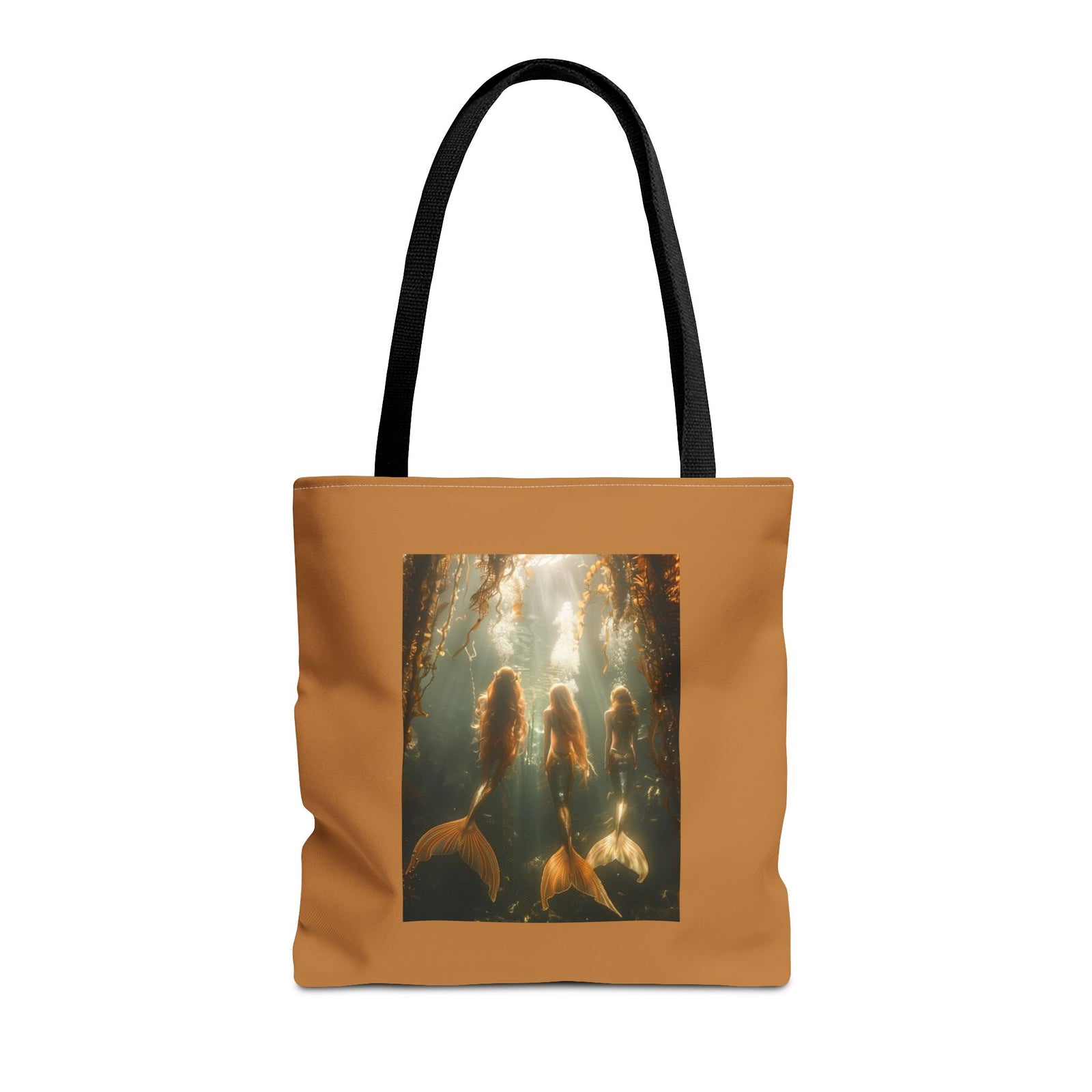 Three Mermaid Sisters, Lt. Brown Tote Bag - 3 Sizes