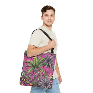Tropical Fruit/Hot Pink Tote Bag - 3 Sizes