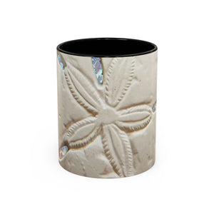 Colorful Mugs (11oz, 15oz), Disco Sand Dollar Macro