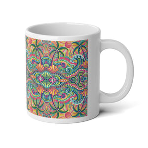 Jumbo Mug, 20oz, Kaleido Bay | Tropical Coffee Cup