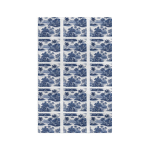 Tropical Microfiber Coffee/Tea Towel ~ Blue Coastal Toile