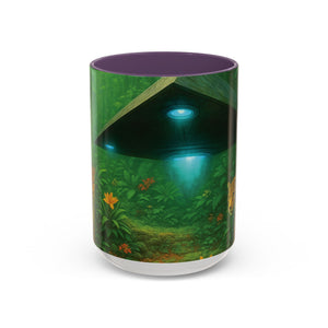 Accent Coffee Mug (11, 15oz), 8 Colors - UFO and Jaguars