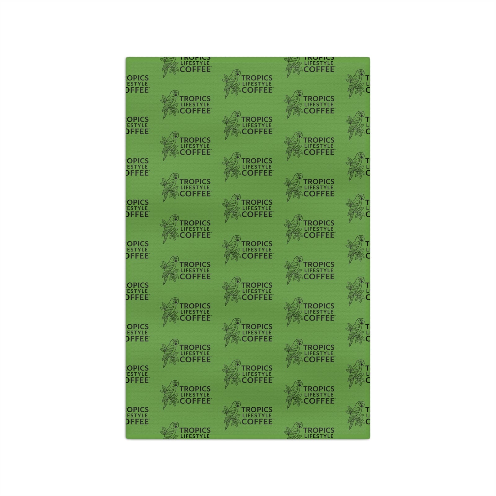 Tropical Microfiber Coffee/Tea Towel — Coffee Brand Mono Logo, lt. green