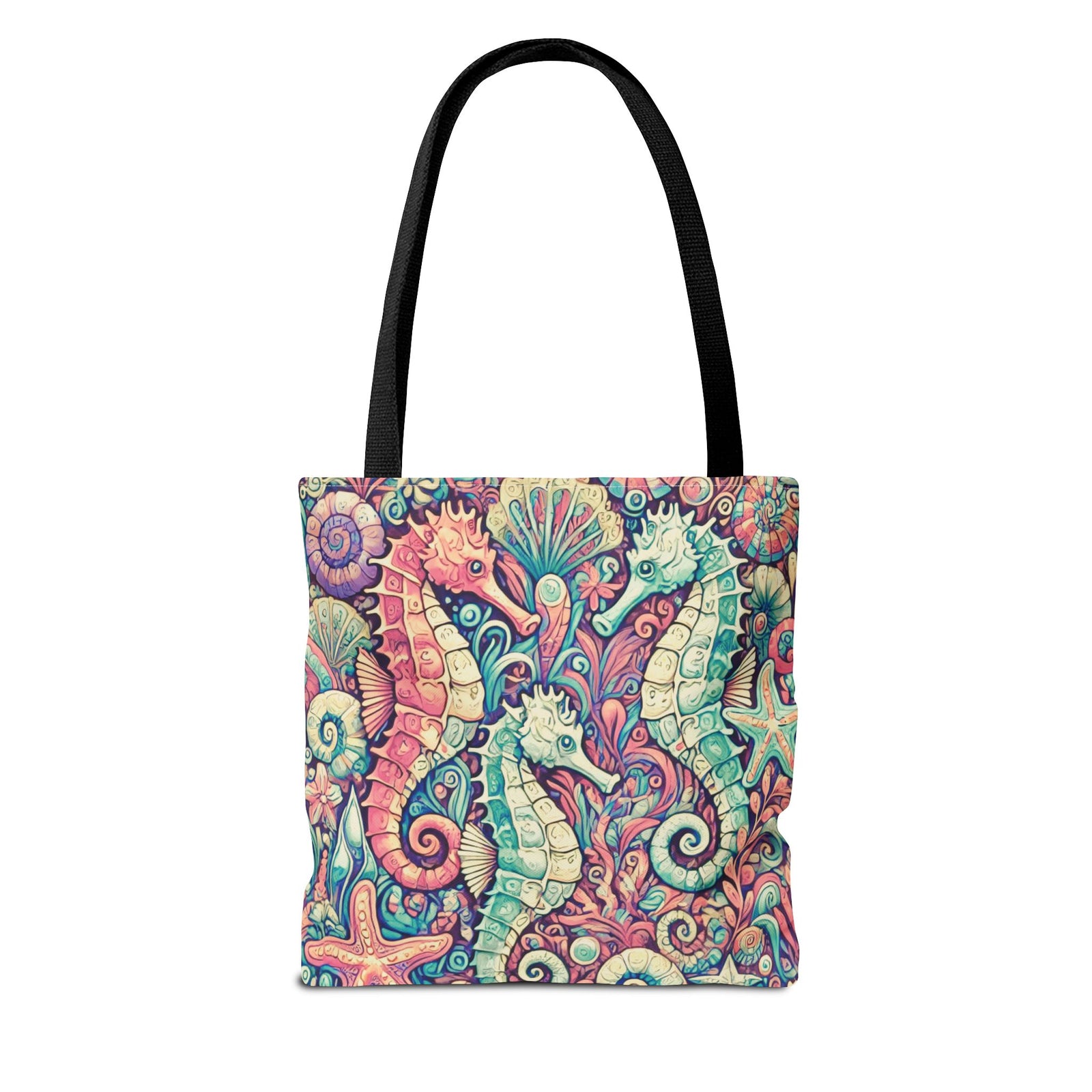 Seahorse Trio Tote Bag, Retro- 3 Sizes