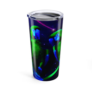 20oz Tropical Glossy Tumbler / Galactic Parrots