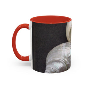 Accent Color Coffee Mug (11, 15oz), 8 Colors - White Nautilus Trio/Black, Large