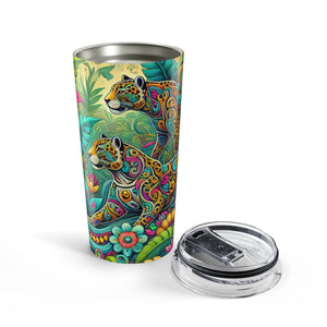 20oz Tumbler – Tropical Floral Jaguar Insulated Travel Cup