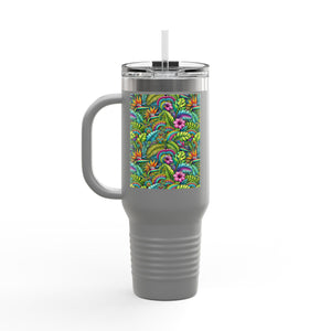 Insulated Travel Mug, 40oz / Rainforest Blooms - Perfect for Outdoor Adventures