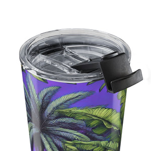 20oz Tumbler — Purple Palm Leaf Travel Cup