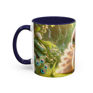 Accent Coffee Mug (11, 15oz), 8 Colors - Baby White Peacock