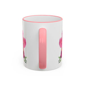 Accent Rim & Handle Mug – Pink Orchids
