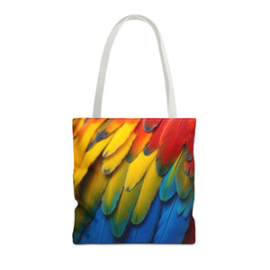 Tropical Macaw Parrot Feathers Tote Bag - Colorful Design, 3 Sizes