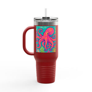 Insulated Travel Mug, 40oz / Kraken Joe, Red - Perfect for Outdoor Adventures