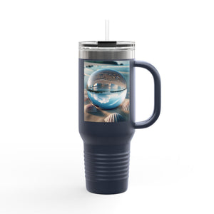 Insulated Travel Mug, 40oz / Beach Illusion Ball - Perfect for Outdoor Adventures