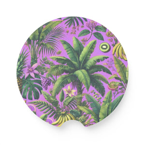 Soapstone Car Coaster - More Tropical Fruit, Deep Lilac
