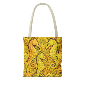 Seahorse Trio Tote Bag, Yellow - 3 Sizes
