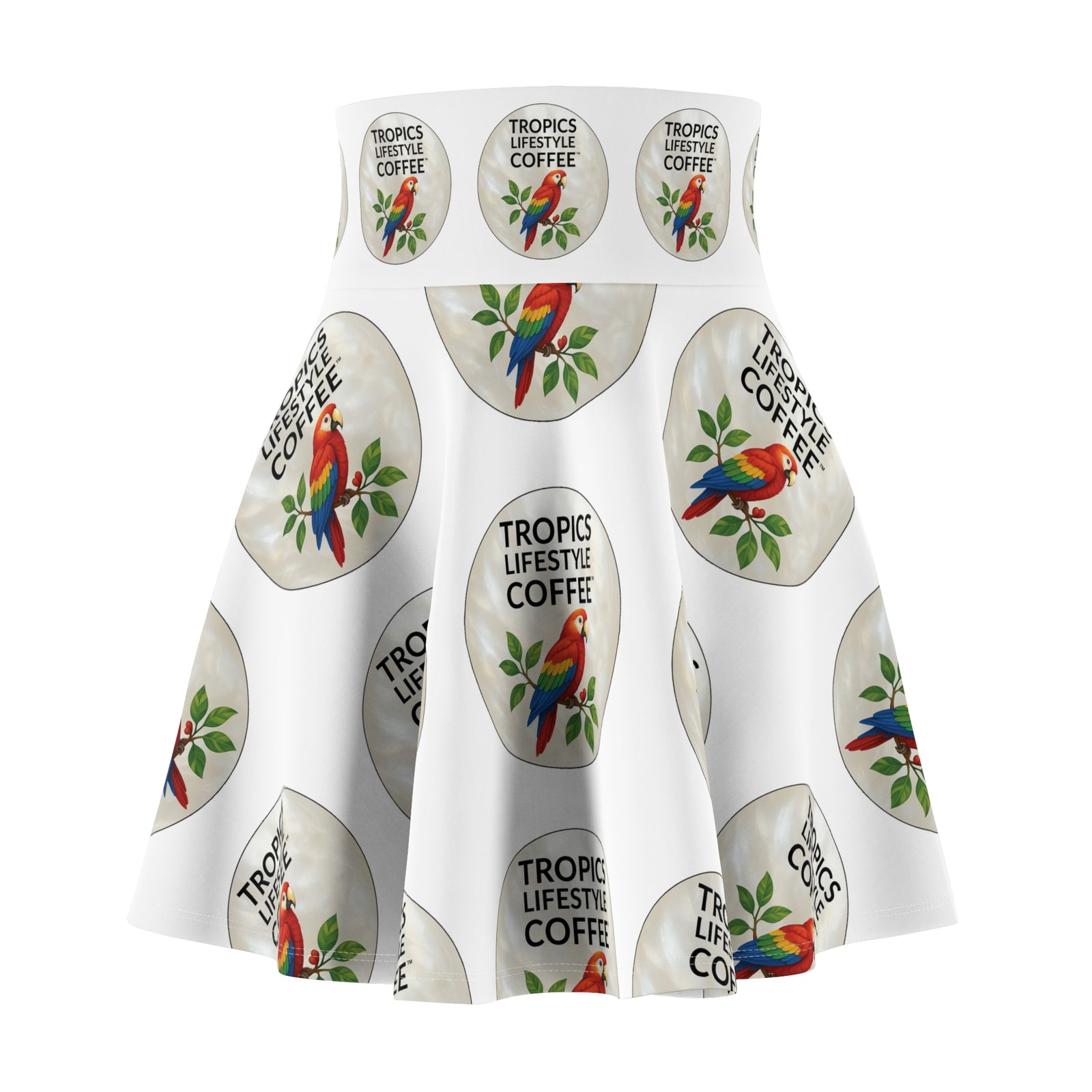 Copy of Tropical Parrot Skater Skirt — Tropics Coffee Floral Print