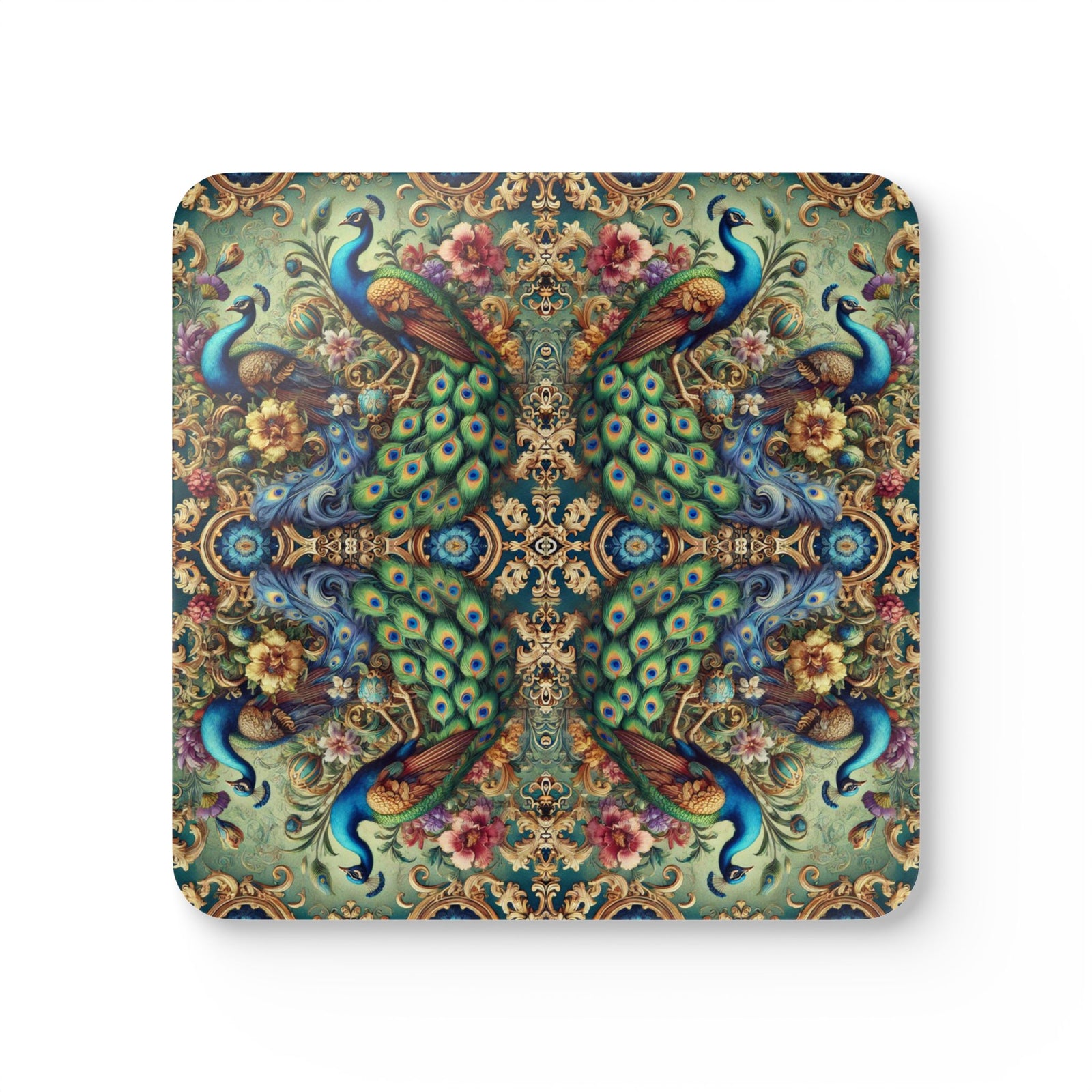 Coaster Set/4 - Kaleido Peacock Royals