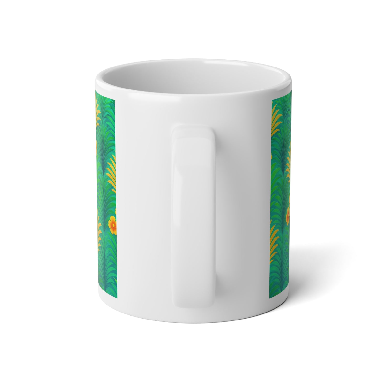 Jumbo Mug, 20oz, Sunrise Palms Gree | Tropical Coffee Cup