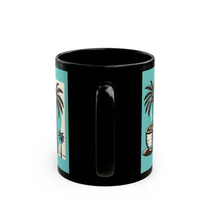 Black Coffee Mug - Palms & Coffee