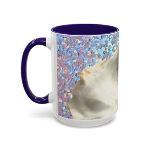 Colorful Mugs (11oz, 15oz), Disco White Pearl Oyster Macro