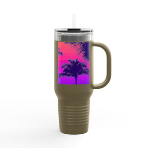 Insulated Travel Mug, 40oz / Palm Glow Pop - Perfect for Outdoor Adventures