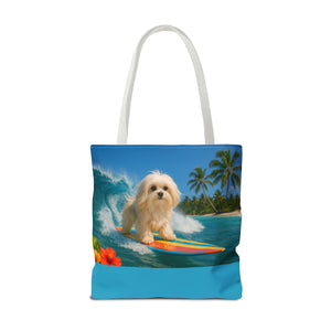 Puppy Ariel the Dog Surfer Tote Bag - 3 Sizes