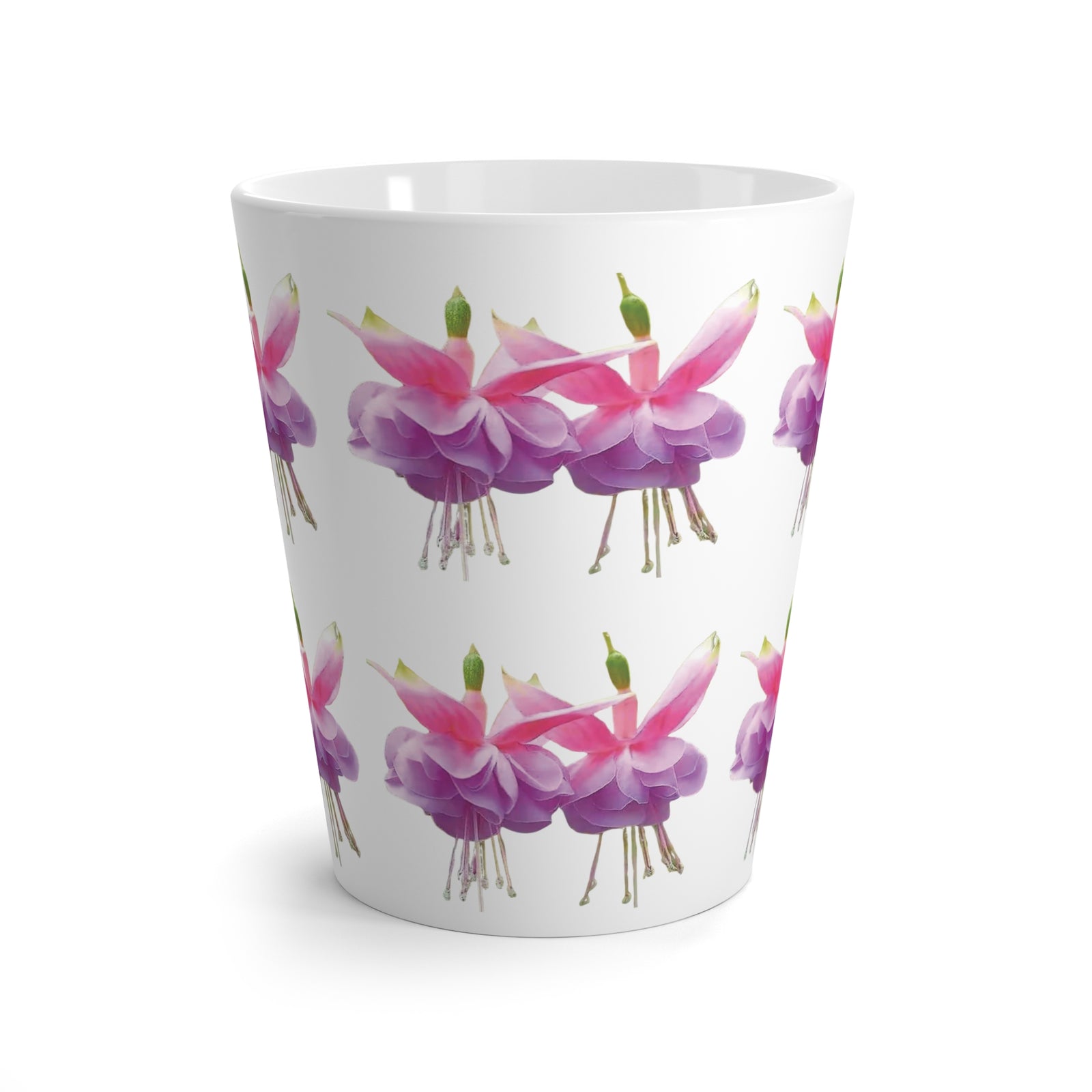 Latte White Mug - Tropical Pink Fuchsias