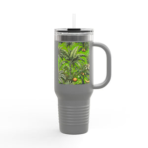 Insulated Travel Mug, 40oz / Tropical Fruit, Green - Perfect for Outdoor Adventures