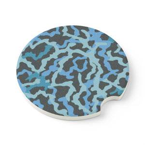Soapstone Car Coaster - Coral Threads/Blue