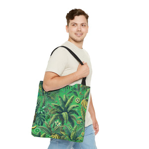 Tropical Palms & Bananas Tote Bag, Green - 3 Sizes