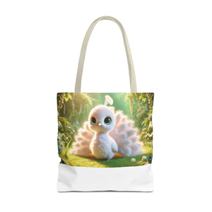 Baby White Peacock/White Trio Tote Bag - 3 Sizes