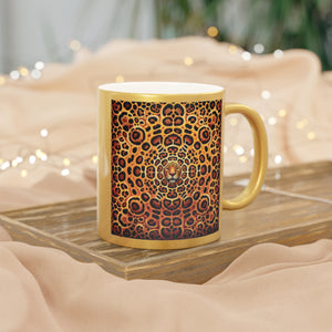Tropical Metallic Mug, Gold or Silver: Kaleido Jaguar