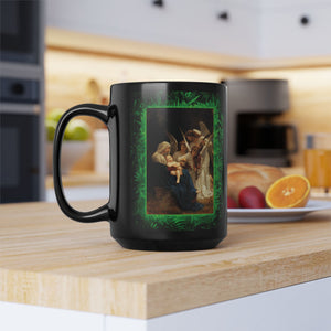 Black Coffee Mug, Religious - Song of the Angels, Tropical Glow