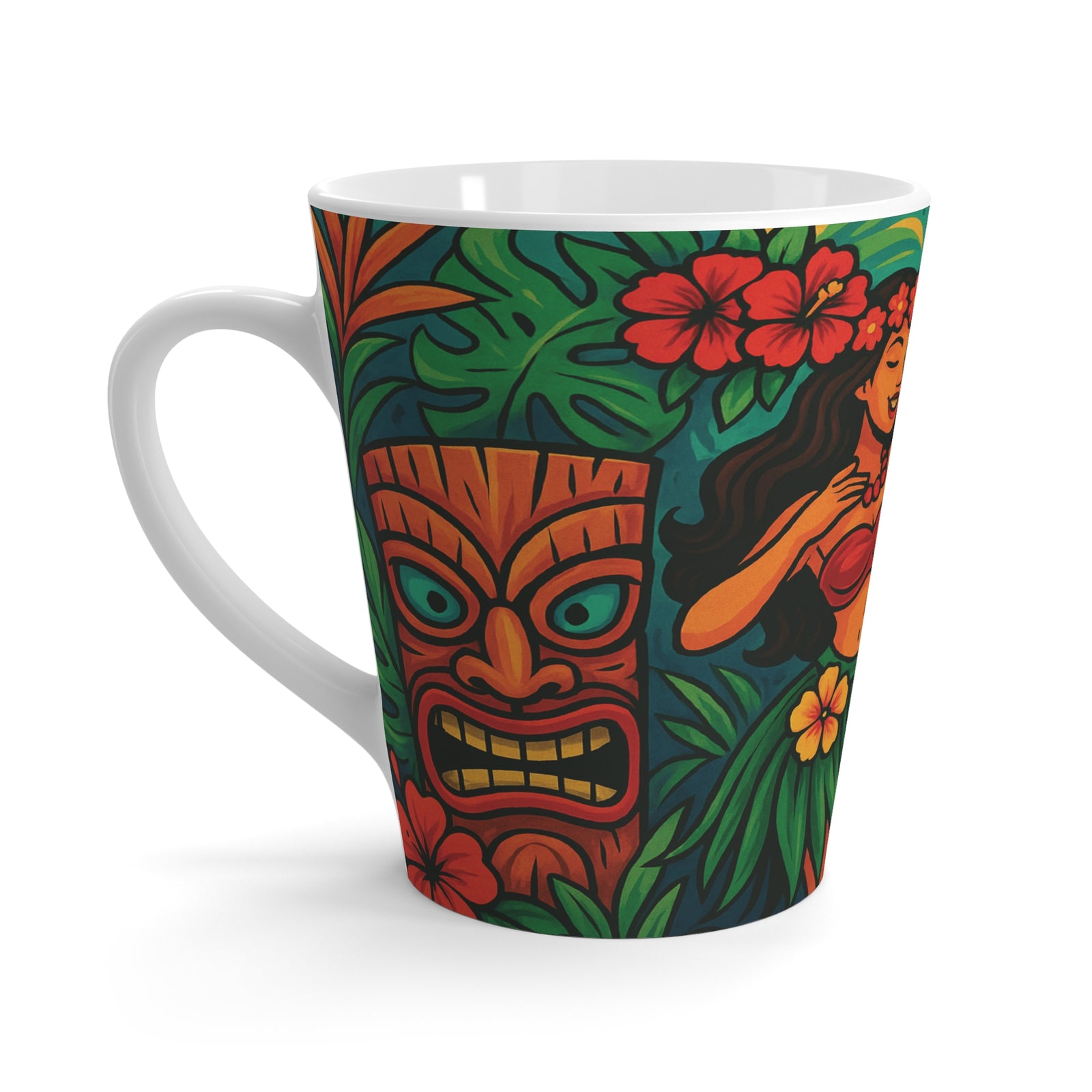 Latte White Mug - Perfect for Coffee Enthusiast / Tiki Tiki