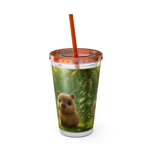 Tropical Tumbler with Straw | 16 oz: Baby Cabybara