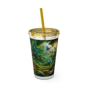 Tropical Tumbler with Straw | 16 oz: Butterflies in a Dell