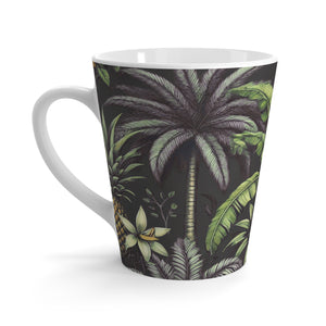 Latte White Mug - Tropical Fruit, Black
