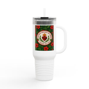 Religious Insulated Travel Mug, 40oz / Sacred Heart of Jesus - Perfect for Outdoor Adventures