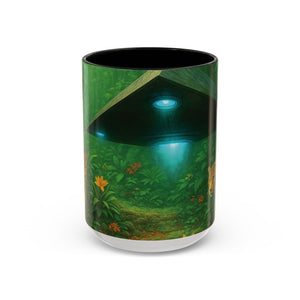 Accent Coffee Mug (11, 15oz), 8 Colors - UFO and Jaguars