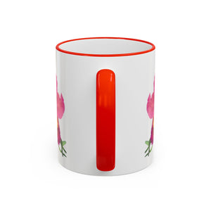 Accent Rim & Handle Mug – Pink Orchids