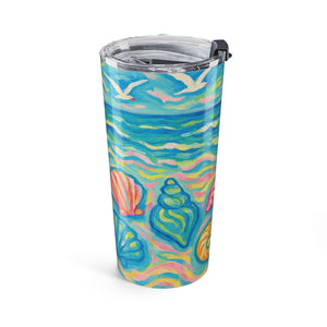 20oz Tumbler — Colorful Seaside Shells Insulated Travel Mug