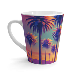 Latte White Mug - Perfect for Coffee Enthusiasts / Sunset Palms