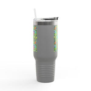Insulated Travel Mug, 40oz / Rainforest Blooms - Perfect for Outdoor Adventures