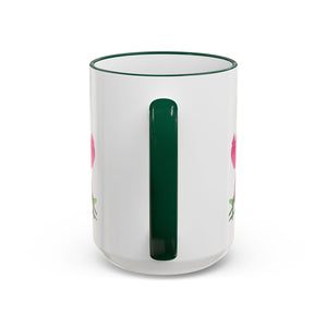 Accent Rim & Handle Mug – Pink Orchids