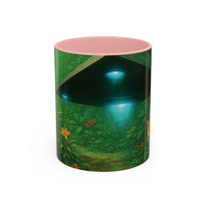 Accent Coffee Mug (11, 15oz), 8 Colors - UFO and Jaguars