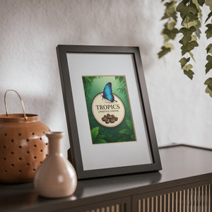 Coffee Wall Art, Framed Poster ~ Rainforest Morpho Butterfly (Our Brand)