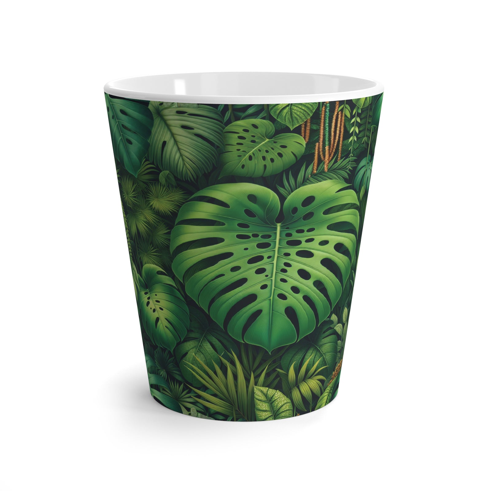 Latte White Mug - Rainforest Greenery