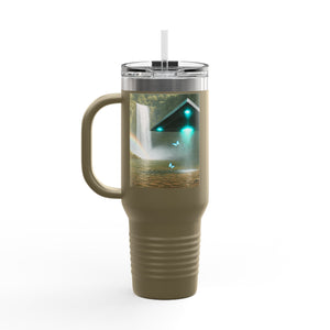 Insulated Travel Mug, 40oz / UFO & Waterfall
